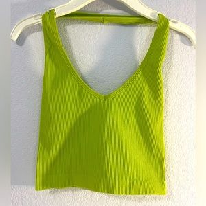 Aritzia Sunday Best Green Ribbed Halter Top Size Small